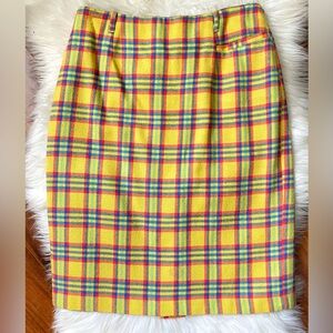 Yellow Plaid Women's Skirt